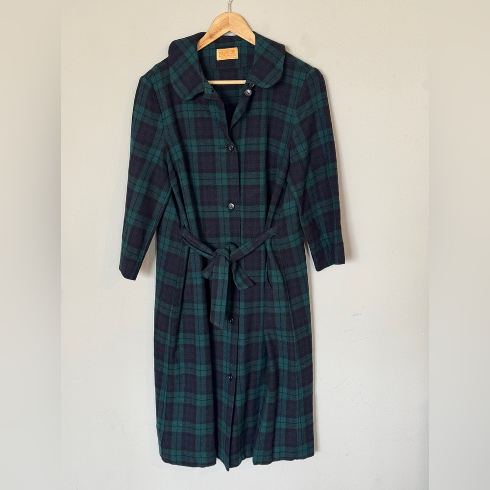 Wool Pendleton Star Green Plaid Dress